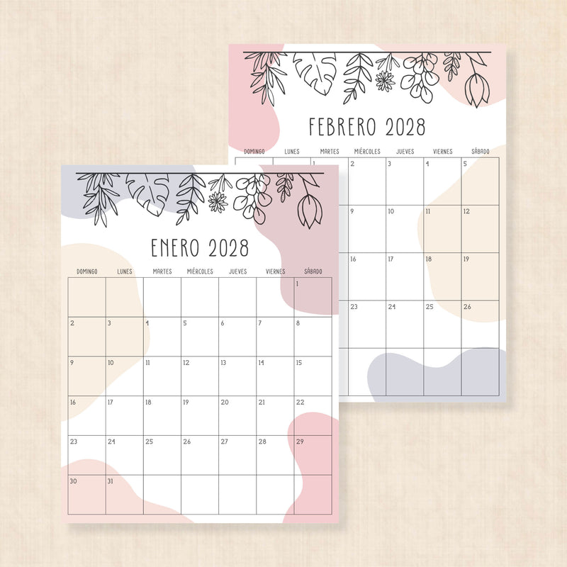 calendario 2028 para imprimir