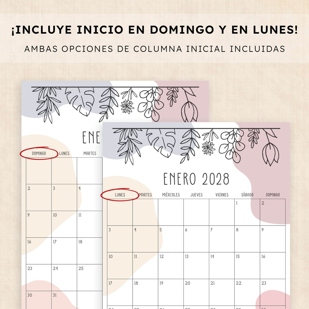 calendario 2028 para imprimir