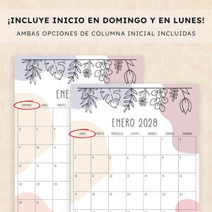 calendario 2028 para imprimir