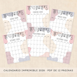 calendario 2028 para imprimir