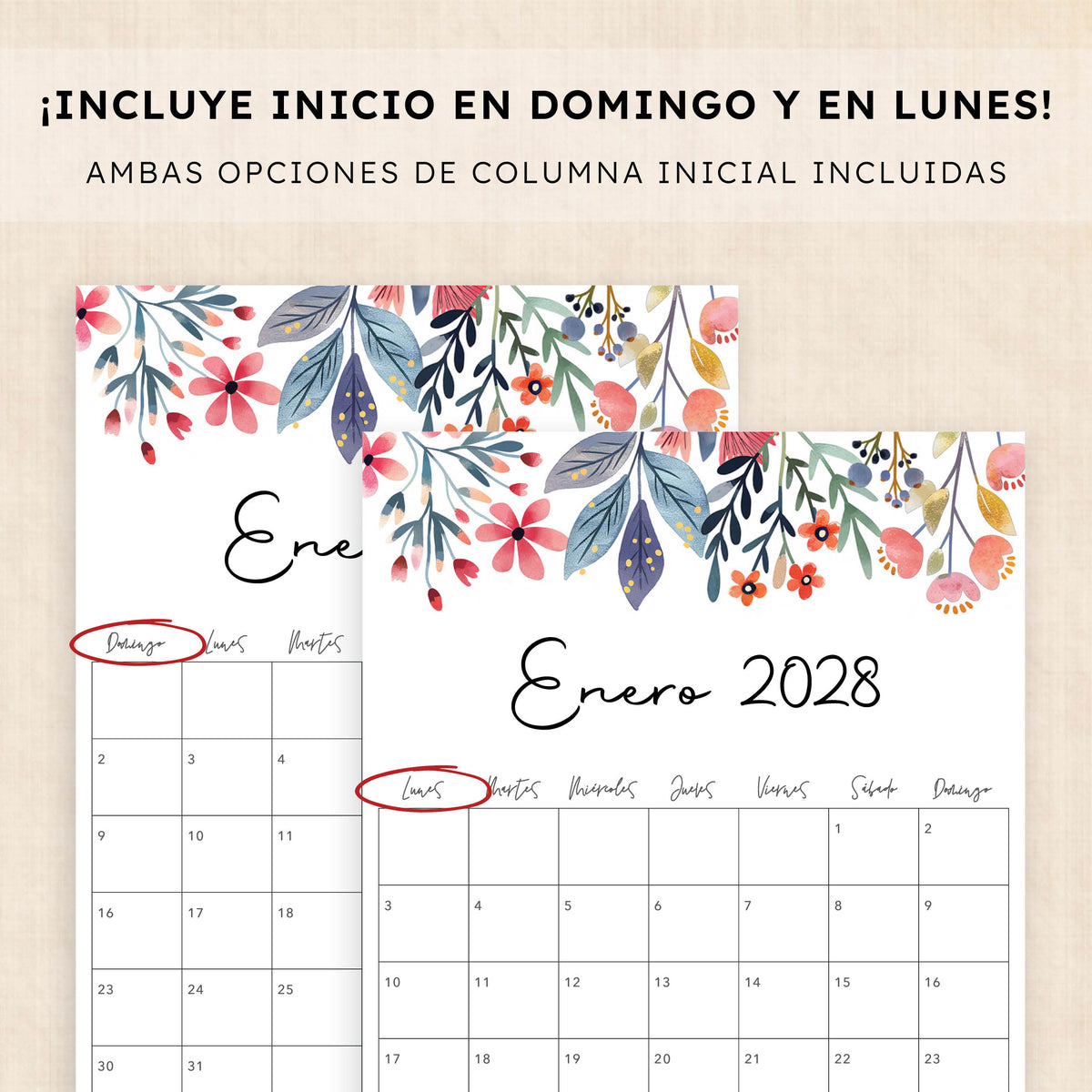 calendario 2028 para imprimir