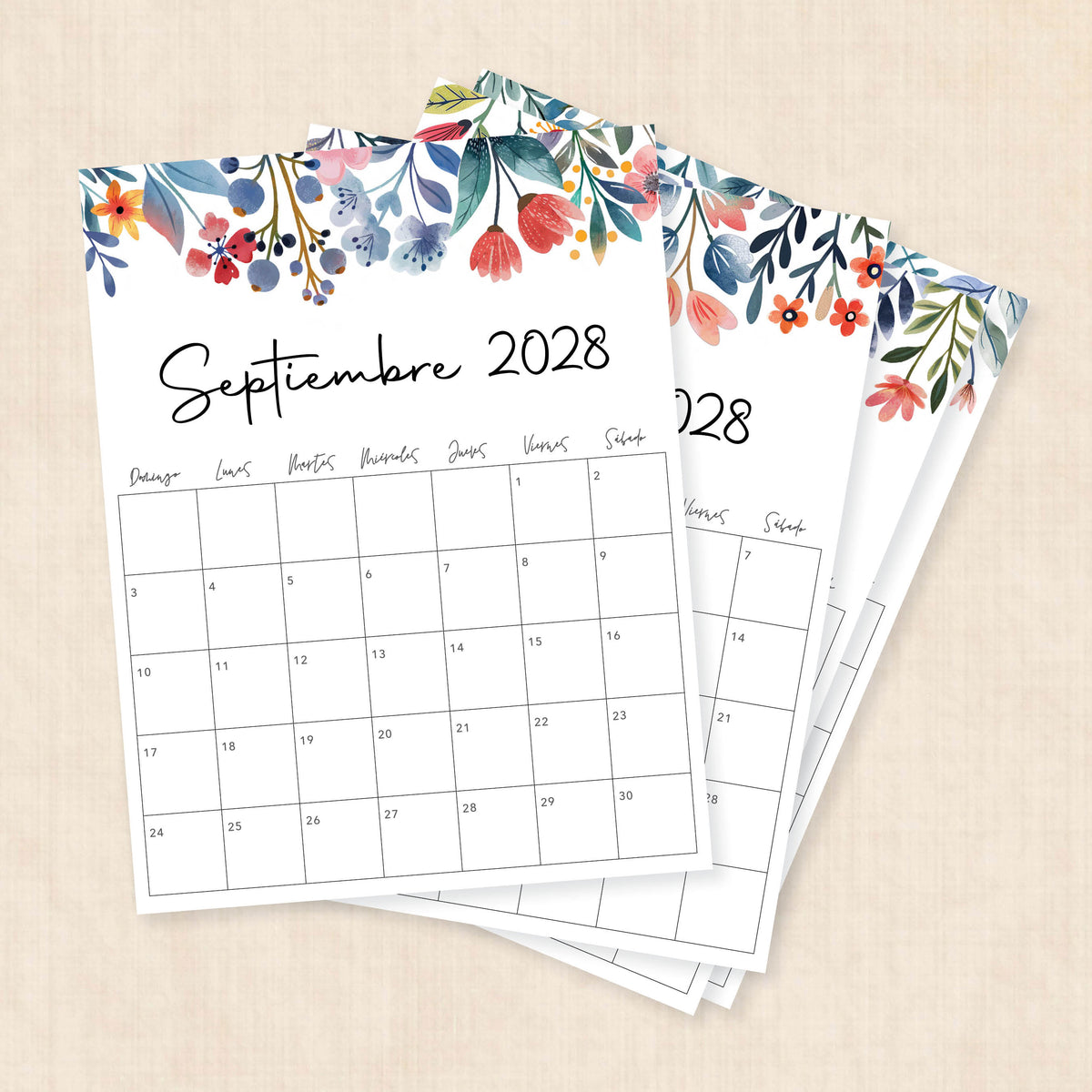 calendario 2028 para imprimir