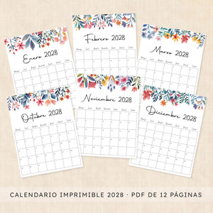 calendario 2028 para imprimir