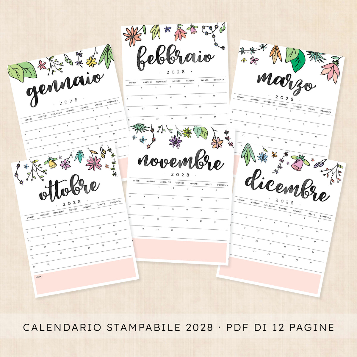 calendario 2028 da stampare