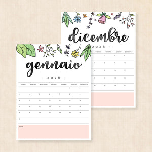 Calendario 2028 da stampare