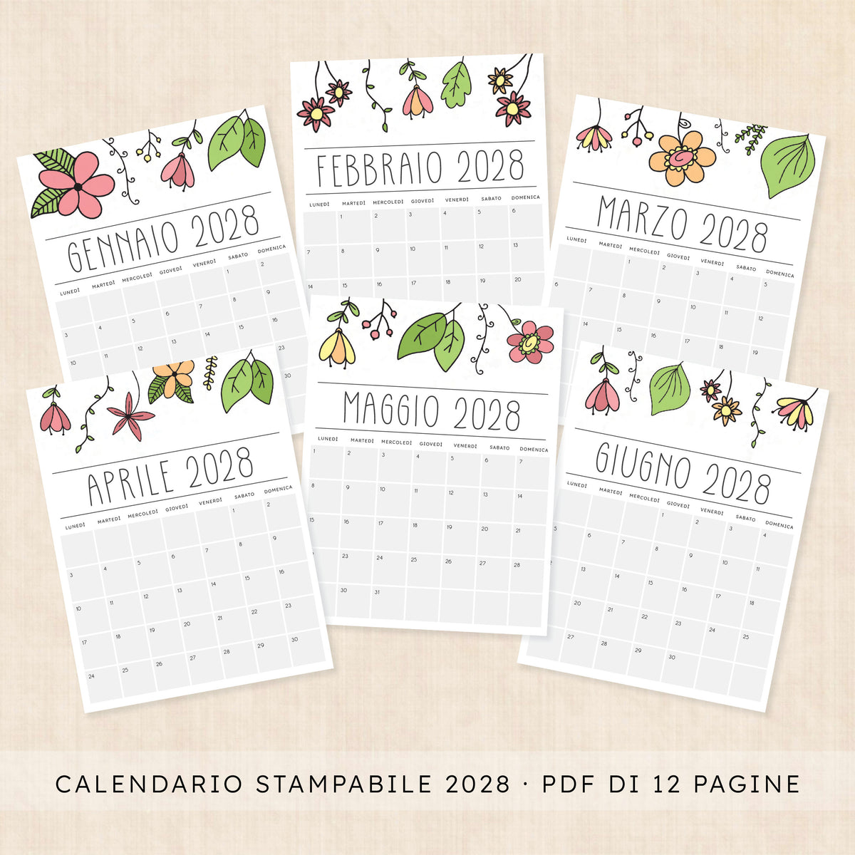 calendario 2028 da stampare