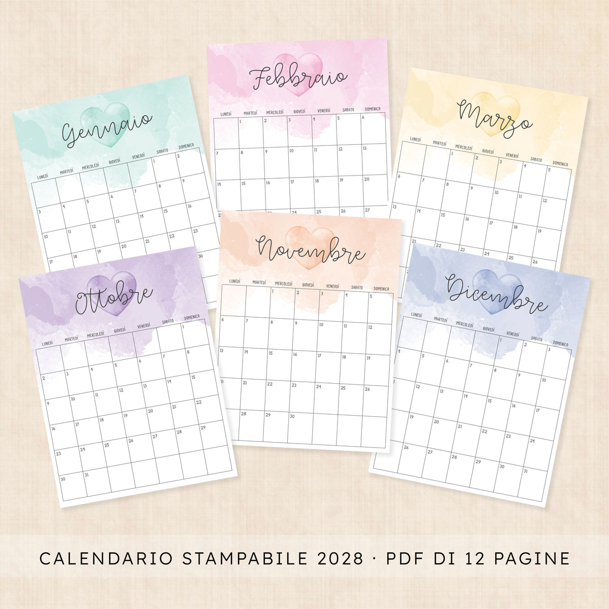 calendario 2028 da stampare