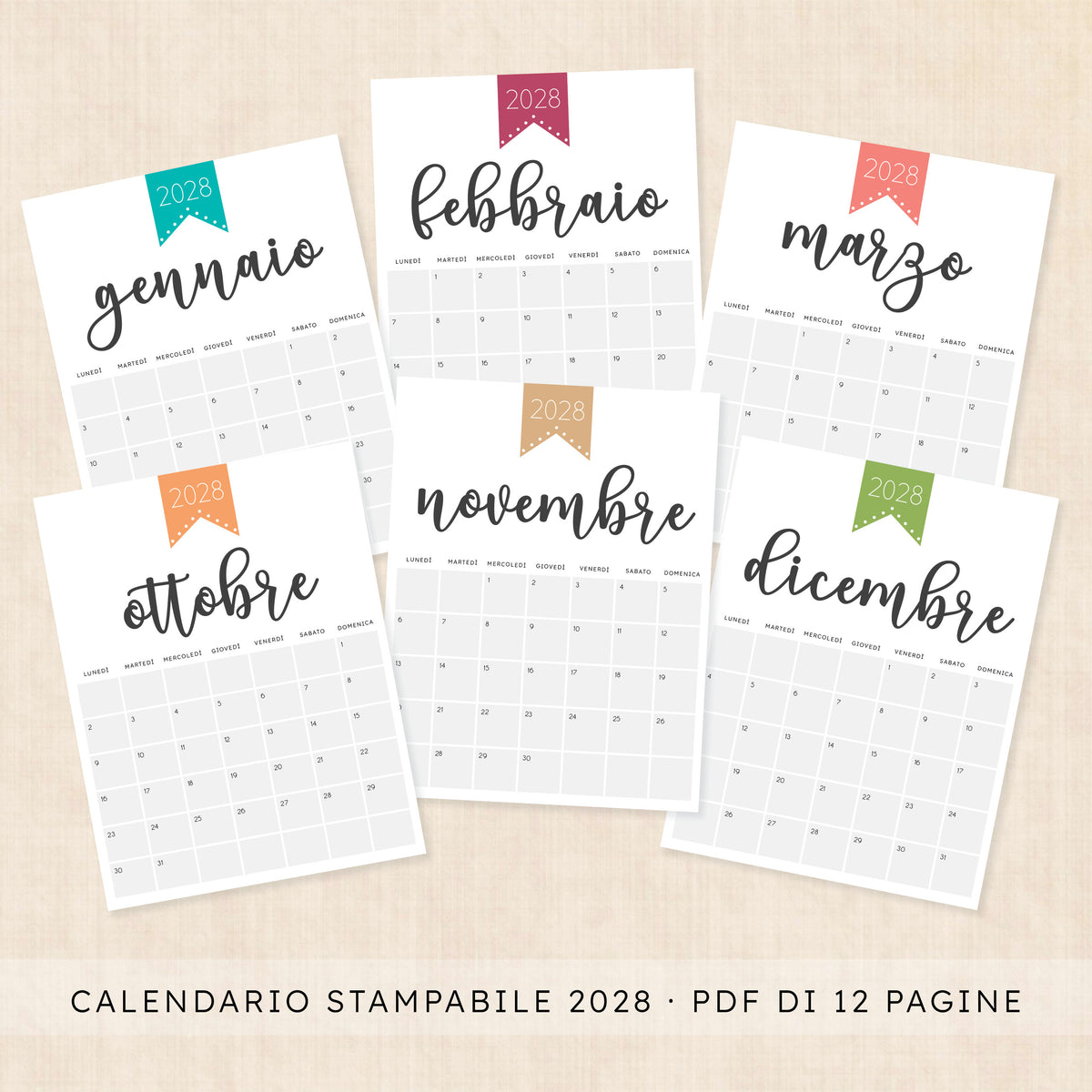 calendario 2028 da stampare