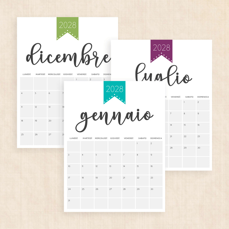 calendario 2028 da stampare