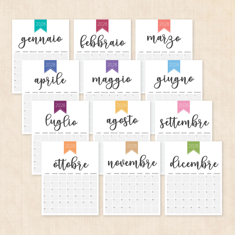 calendario 2028 da stampare