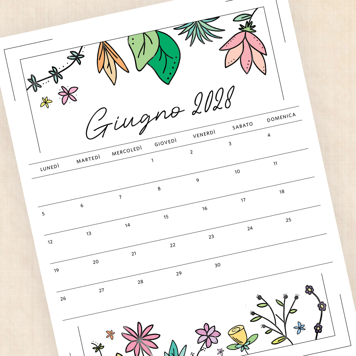 calendario 2028 da stampare