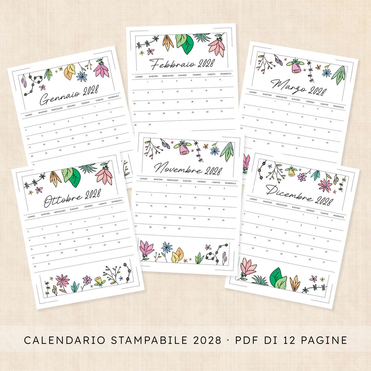 calendario 2028 da stampare