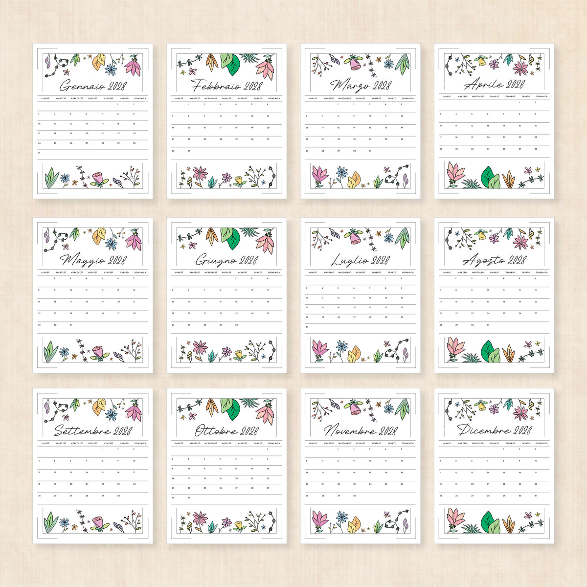calendario 2028 da stampare