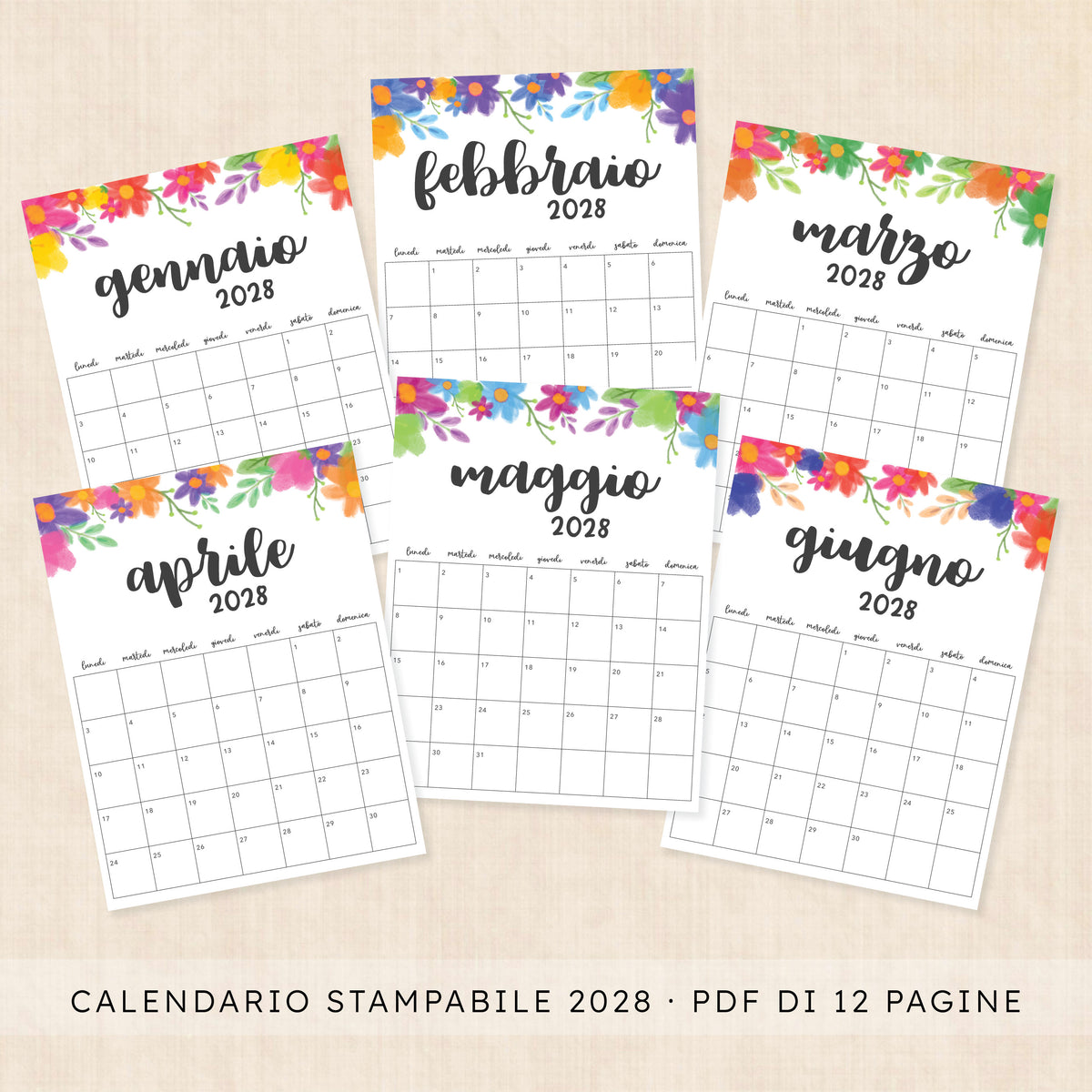 calendario 2028 da stampare