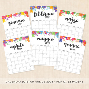 calendario 2028 da stampare
