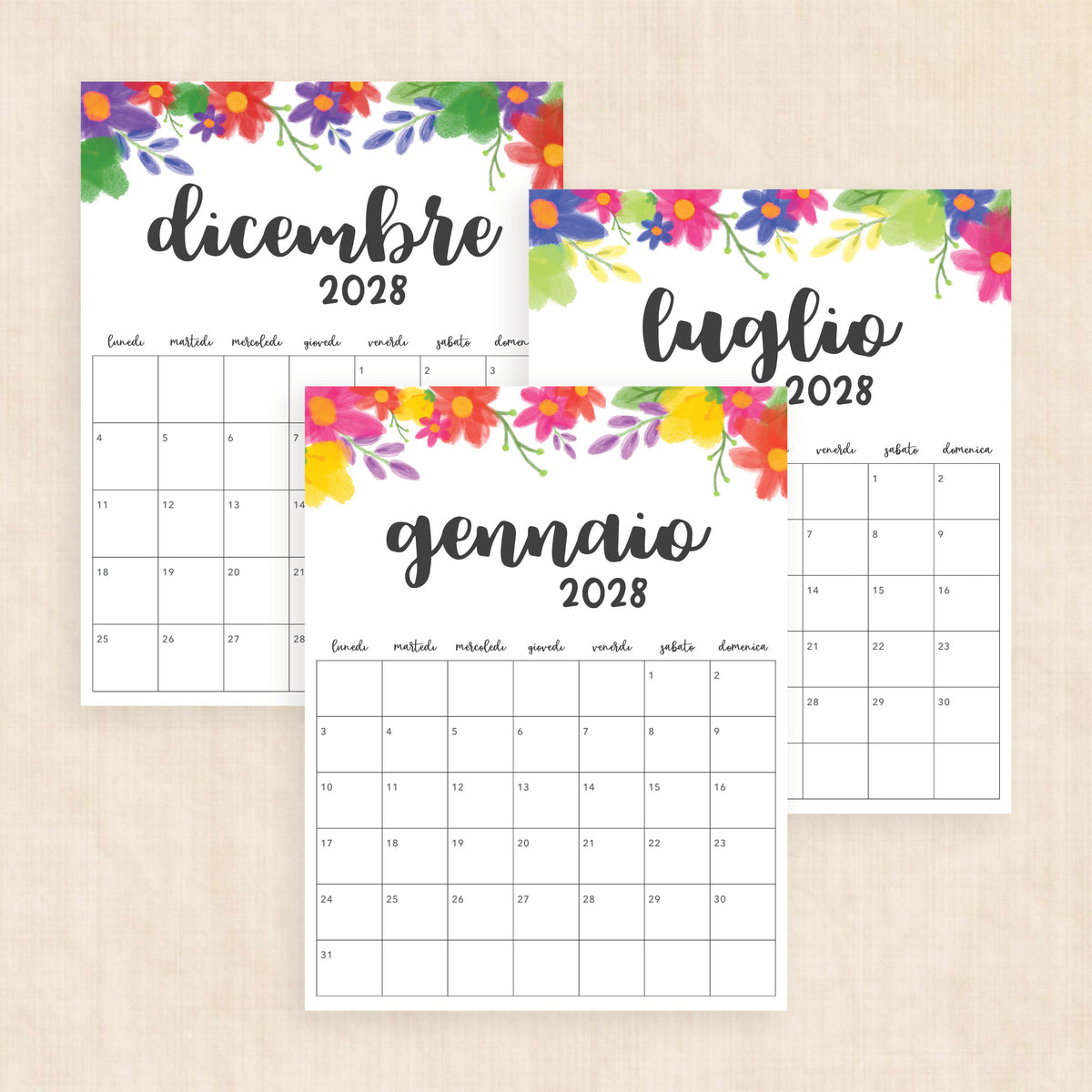 calendario 2028 da stampare
