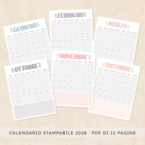 calendario 2028 da stampare