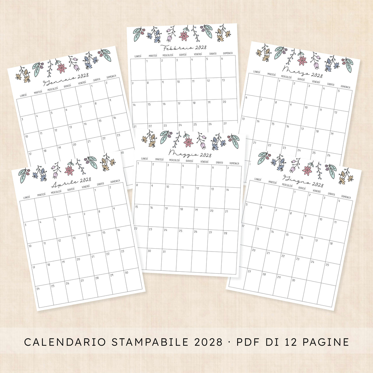 calendario 2028 da stampare