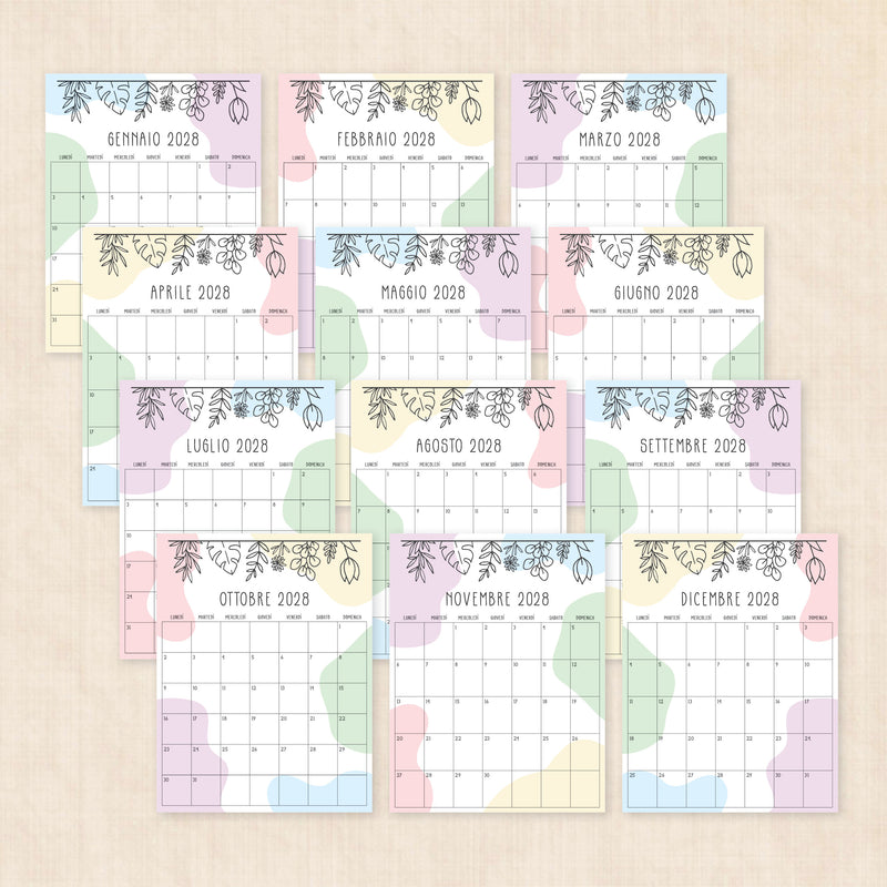 calendario 2028 da stampare