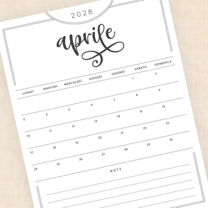 calendario 2028 da stampare