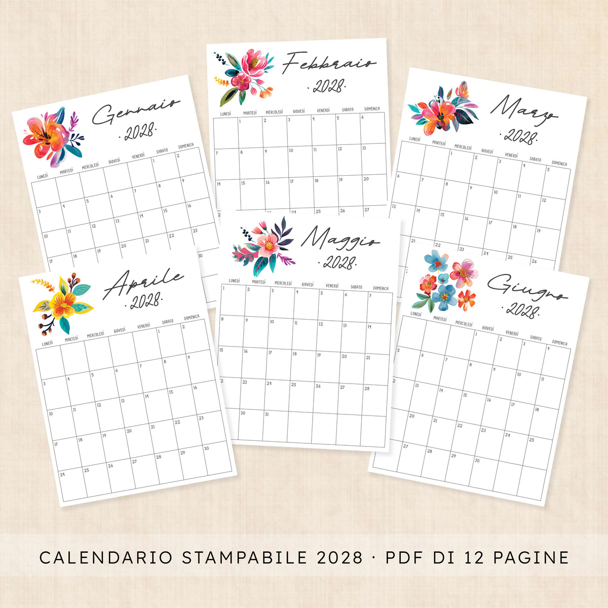 calendario 2028 da stampare