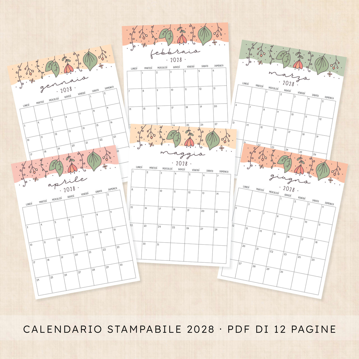 calendario 2028 da stampare