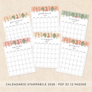 calendario 2028 da stampare