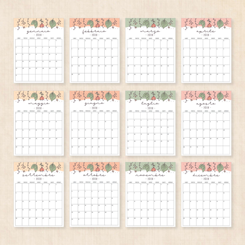 calendario 2028 da stampare