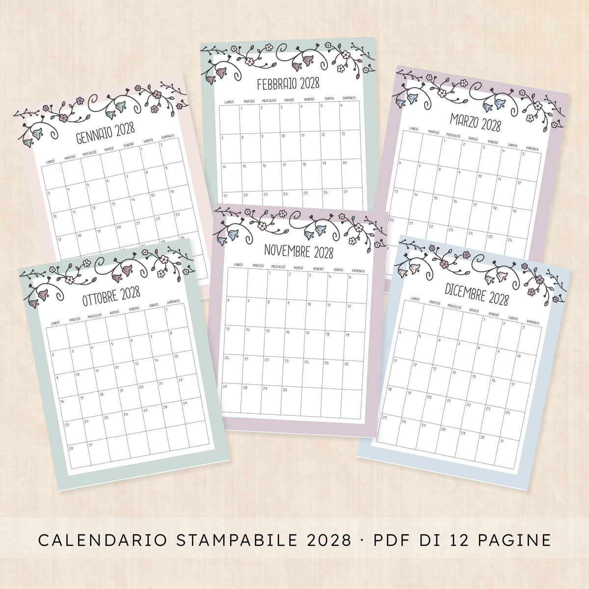 calendario 2028 da stampare