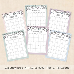 calendario 2028 da stampare
