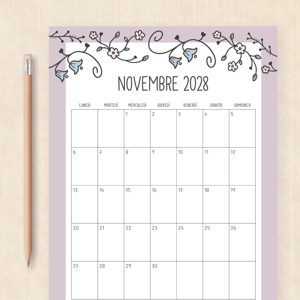 calendario 2028 da stampare