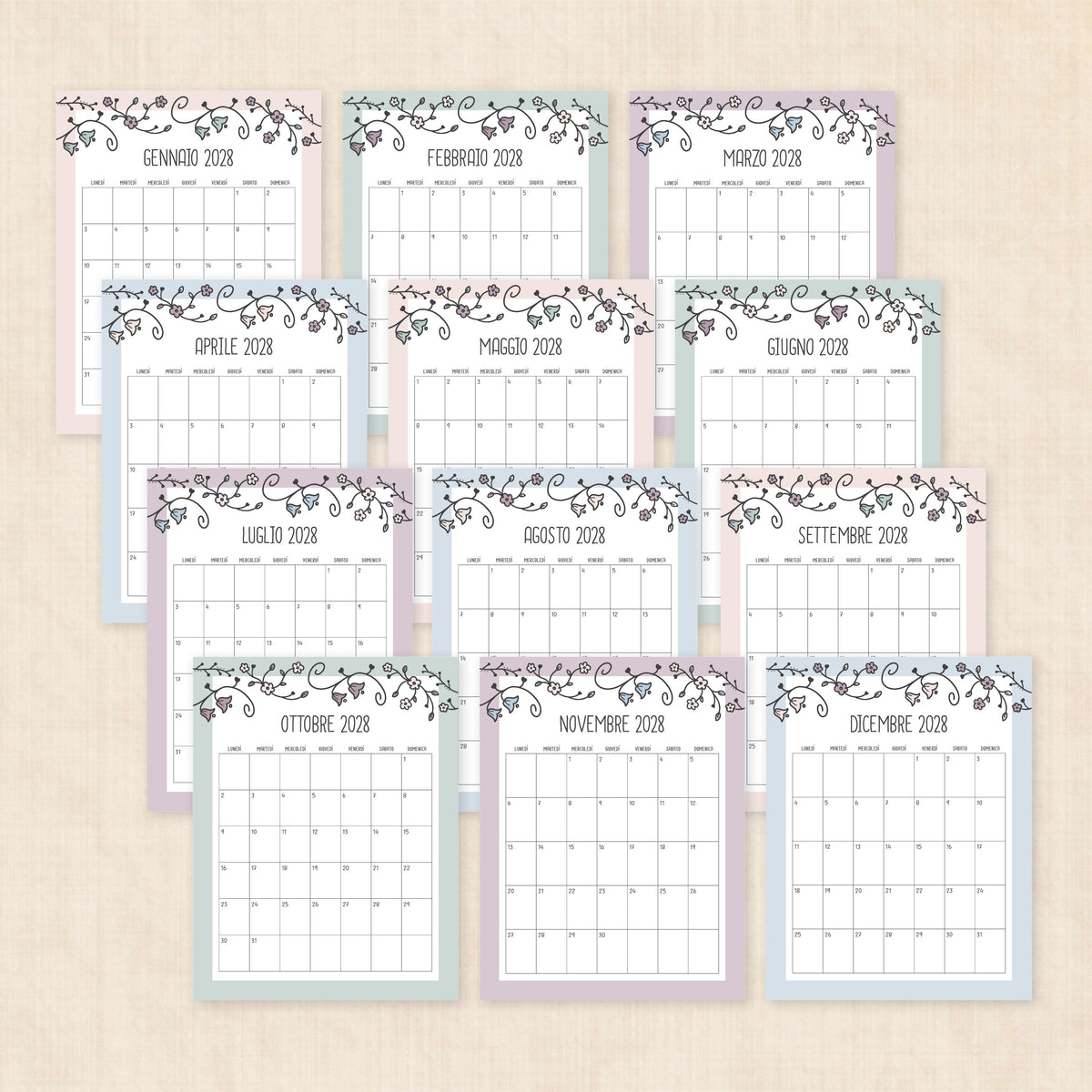 calendario 2028 da stampare