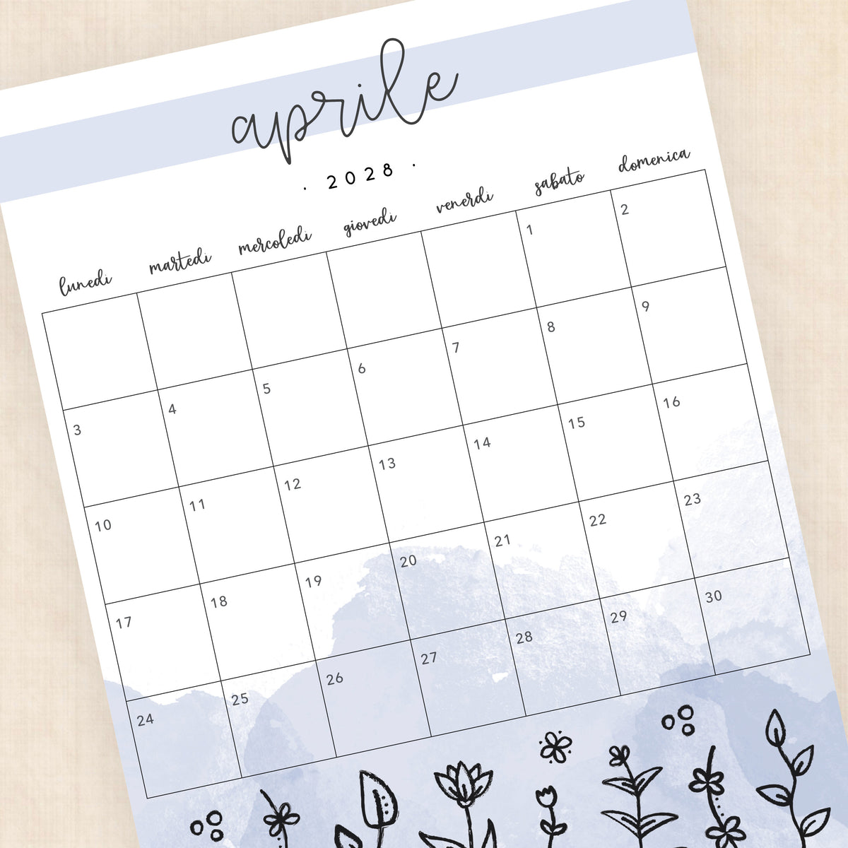 calendario 2028 da stampare