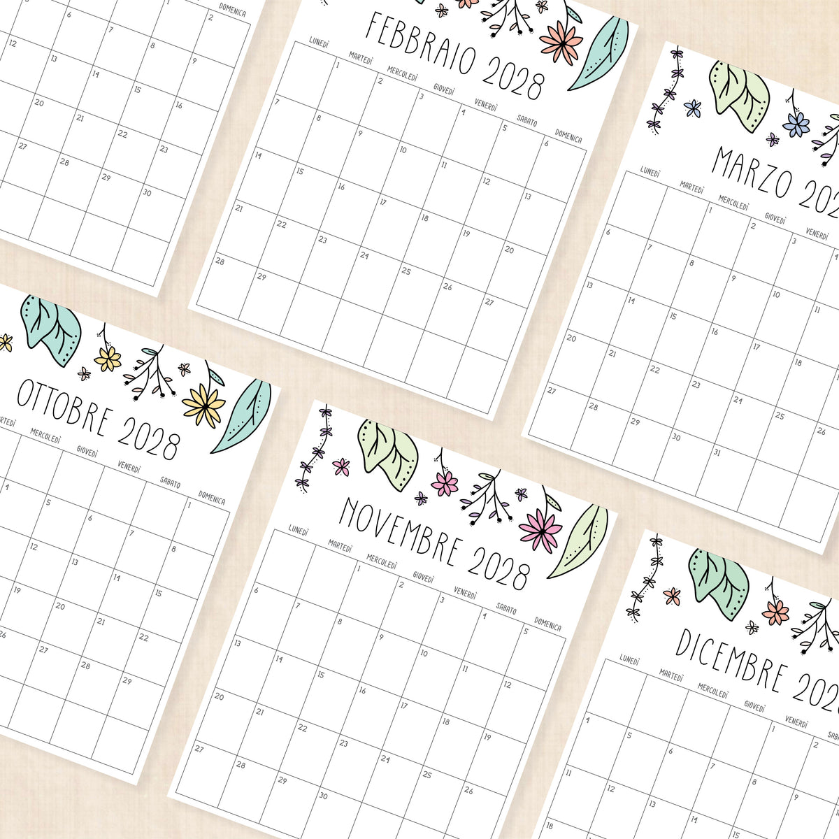calendario 2028 da stampare