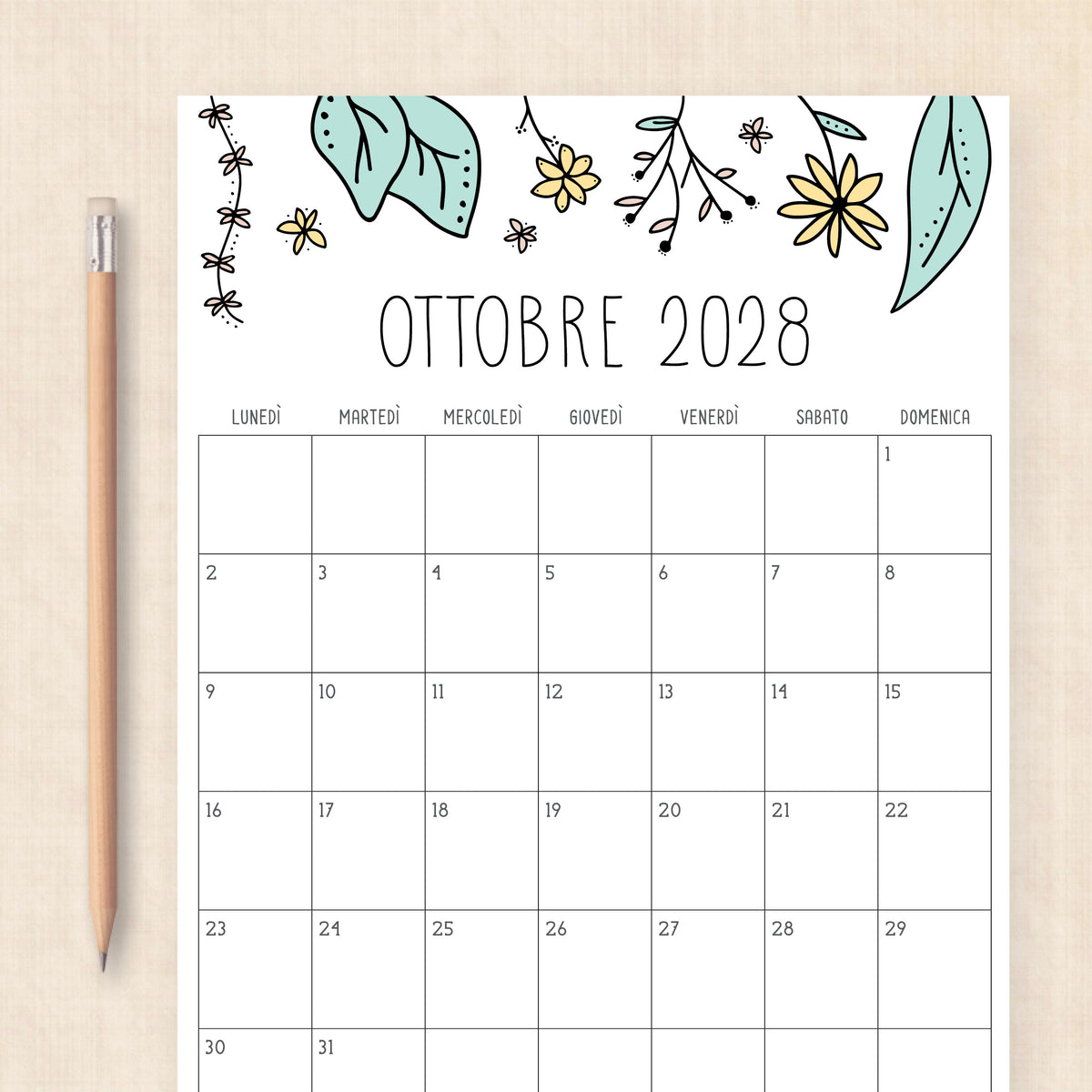 calendario 2028 da stampare
