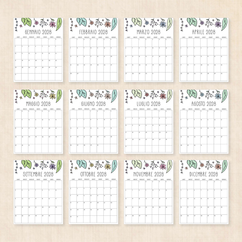 calendario 2028 da stampare