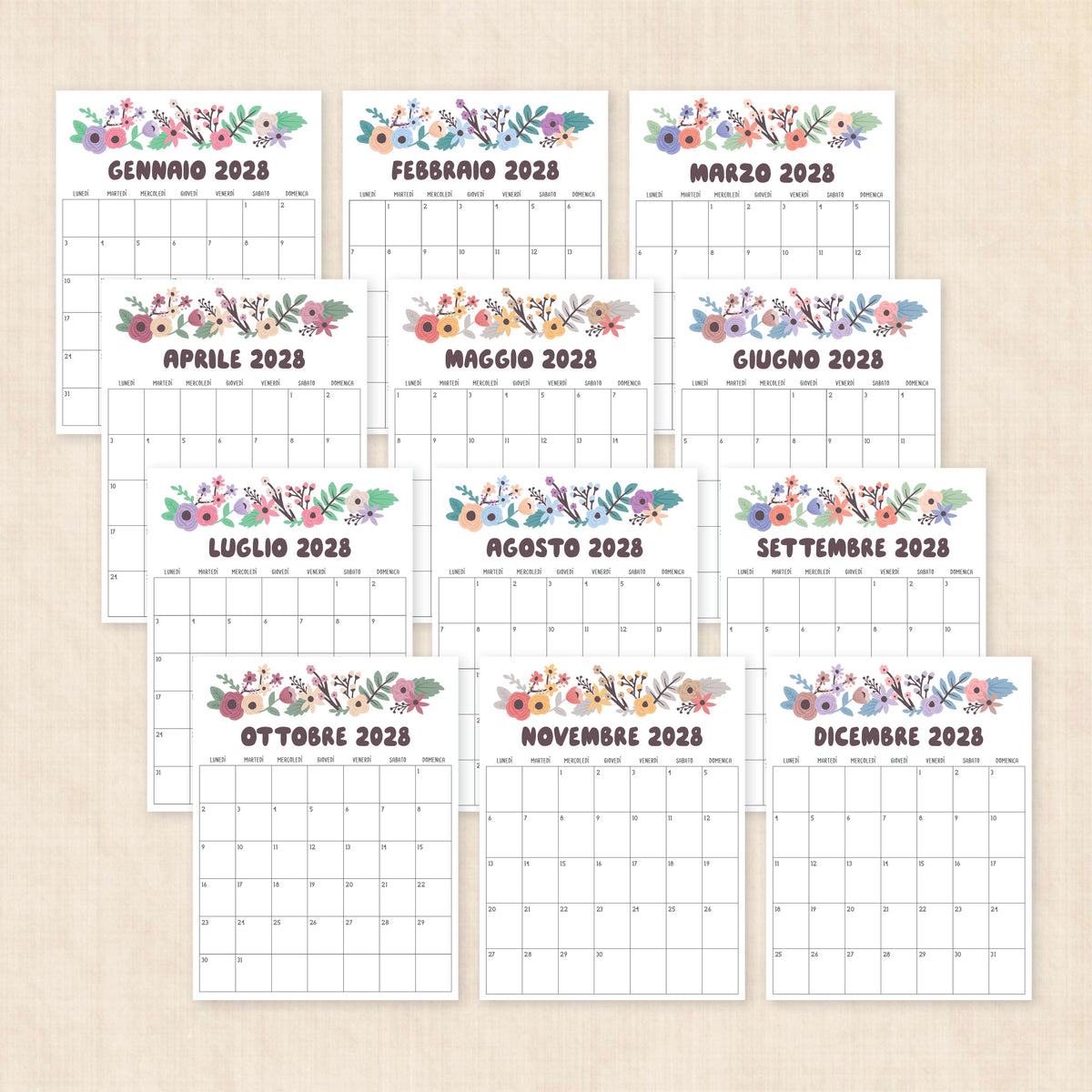 calendario 2028 da stampare