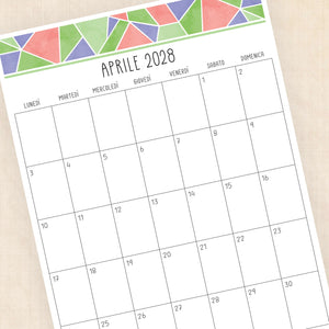 calendario 2028 da stampare