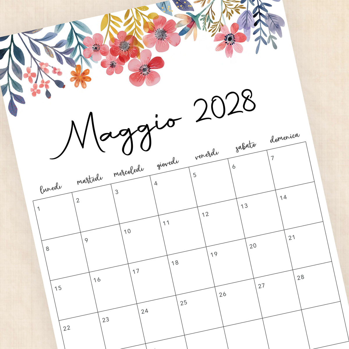 calendario 2028 da stampare