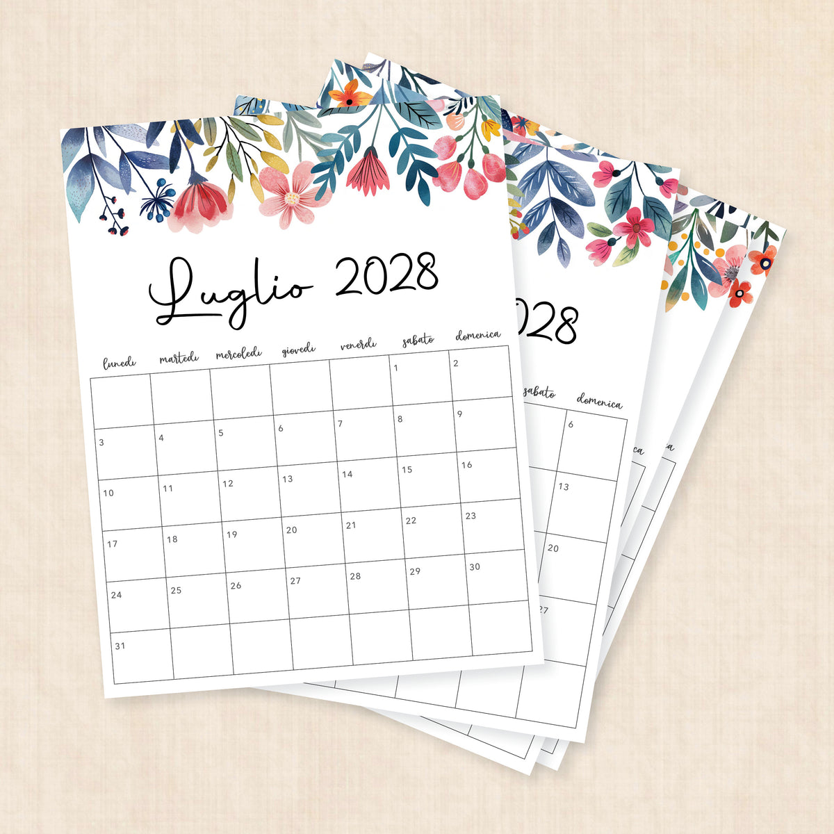 calendario 2028 da stampare