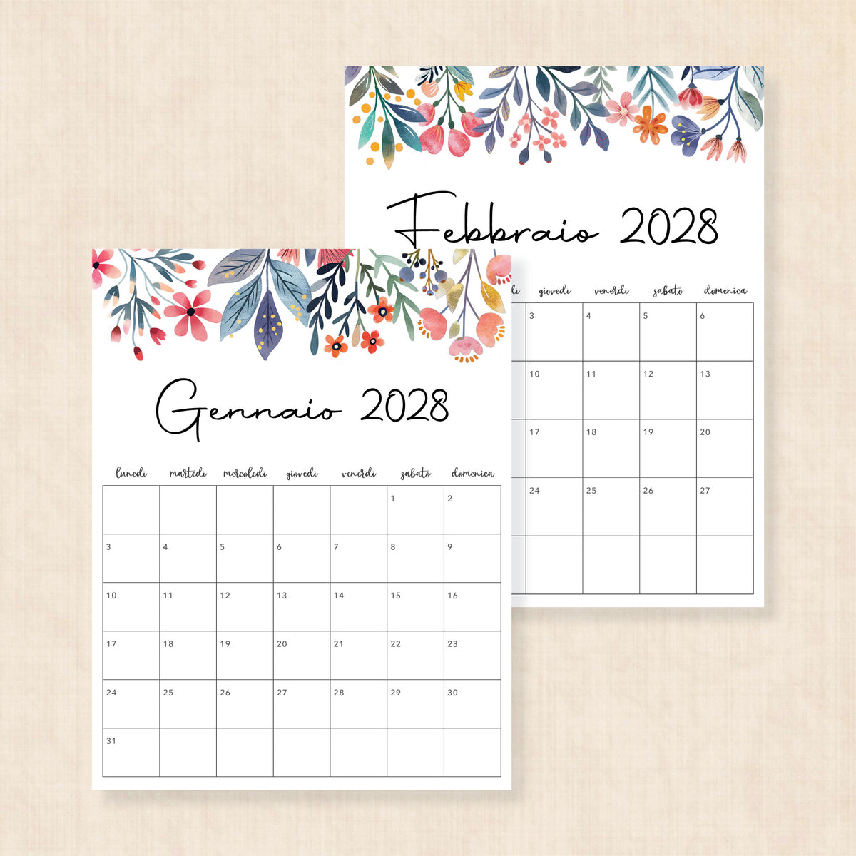 calendario 2028 da stampare