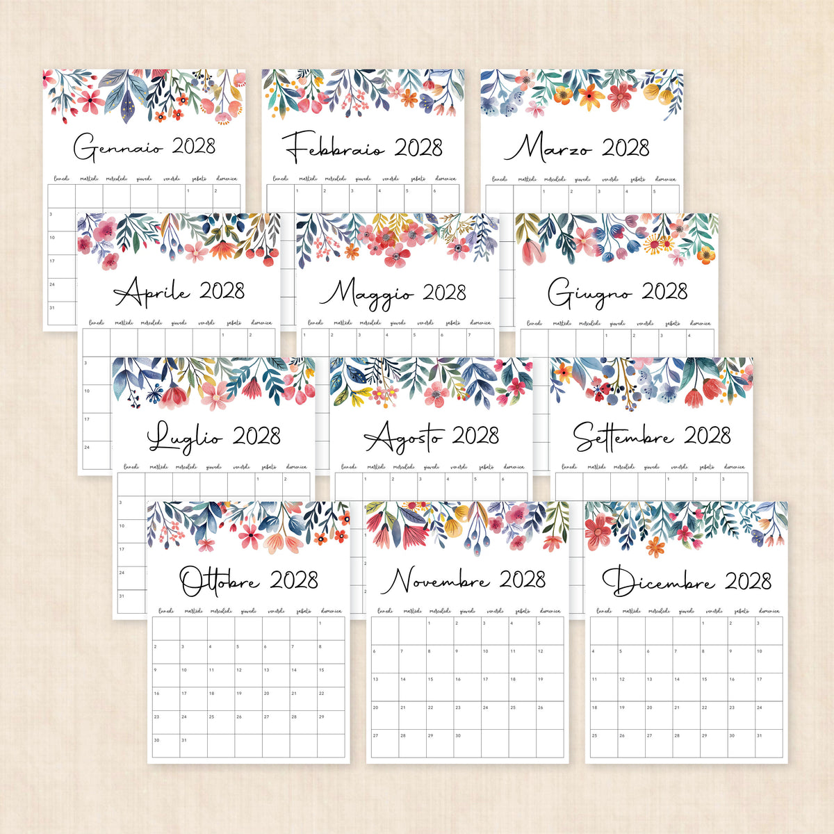 calendario 2028 da stampare