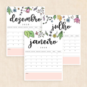 Calendário 2028 para imprimir