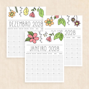 Calendário 2028 para imprimir