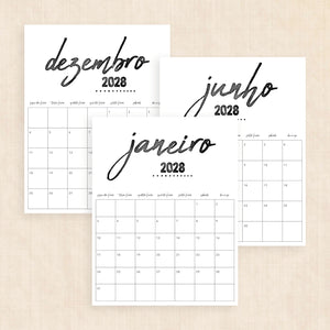 Calendário 2028 para imprimir
