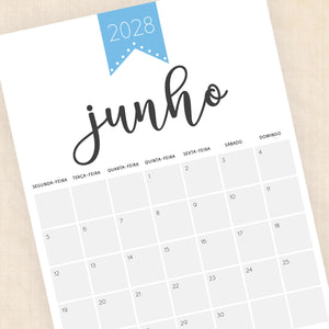 Calendário 2028 para imprimir