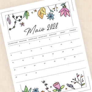 Calendário 2028 para imprimir