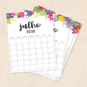 Calendário 2028 para imprimir