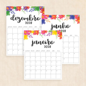 Calendário 2028 para imprimir