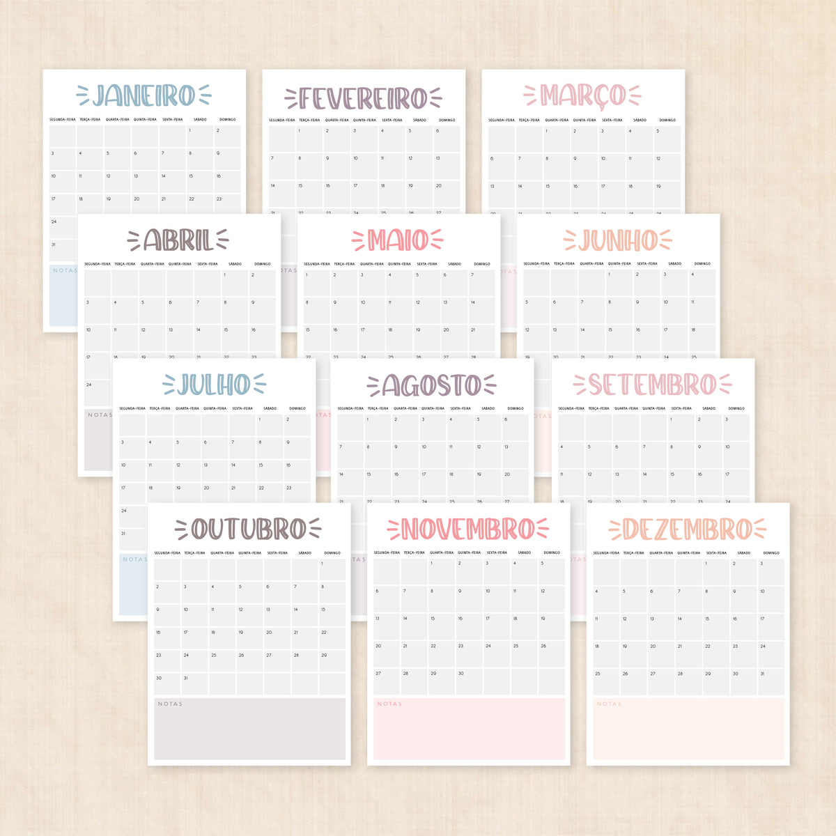 Calendário 2028 para imprimir